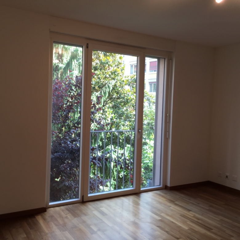 Bedroom with large window, 6-room apartment, Geneva