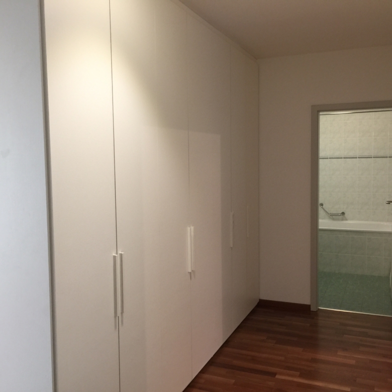 Hallway with dressing area and bathroom, 6-room apartment, Geneva