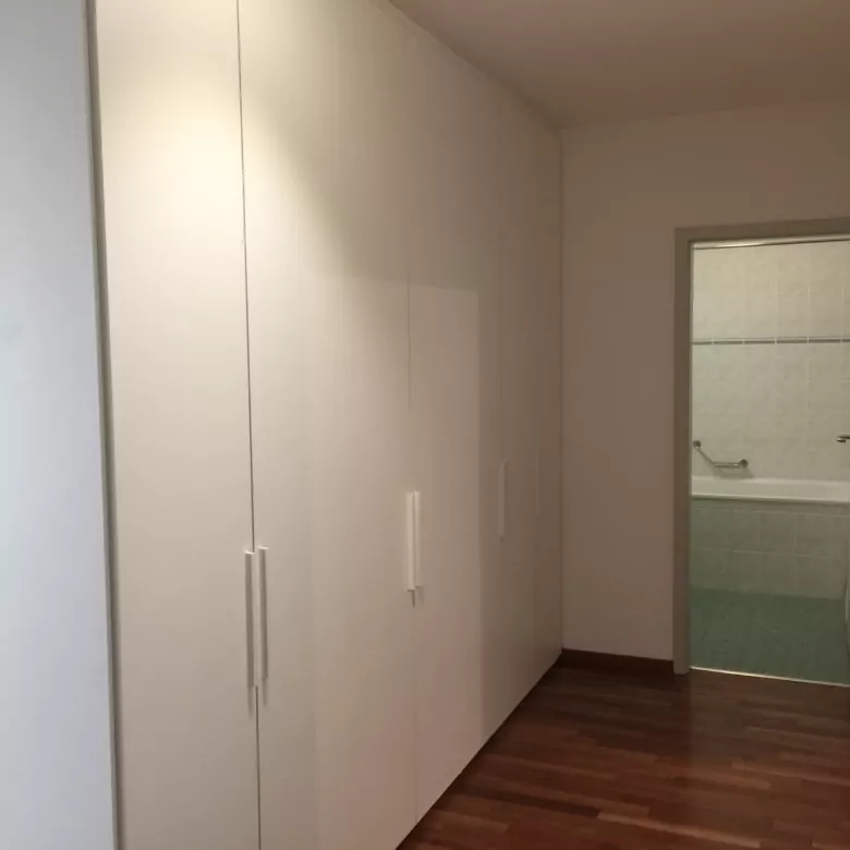 Hallway with dressing area and bathroom, 6-room apartment, Geneva