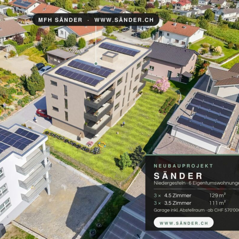 3.5-room attic apartment – Modern living above the roofs of Ausserberg