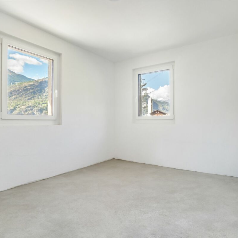 Gemütliches Dachgeschosswohnzimmer mit Aussicht in Staldenried