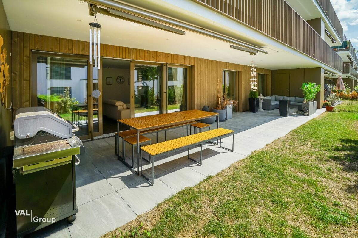 Luxuriöse 3.5-Zimmer-Gartenwohnung mit Smart-Home-System und privatem Fitnessraum
