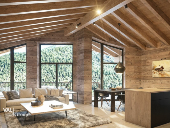 Residenz Le Roc: Luxuriöse Penthouse-Wohnung mit 5-Stern-Komfort und Panoramablick auf die Berge