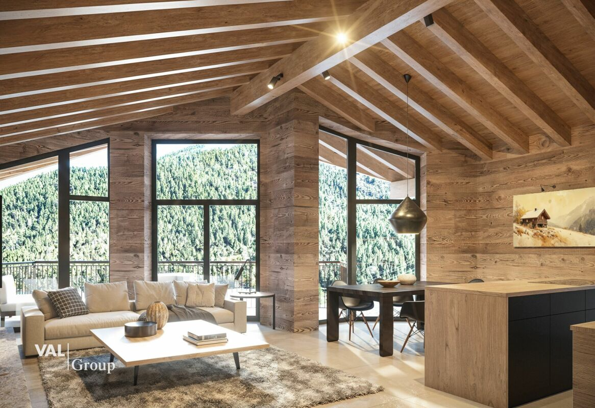 Résidence Le Roc : luxueux appartement en attique offrant un confort 5 étoiles et une vue panoramique sur les montagnes