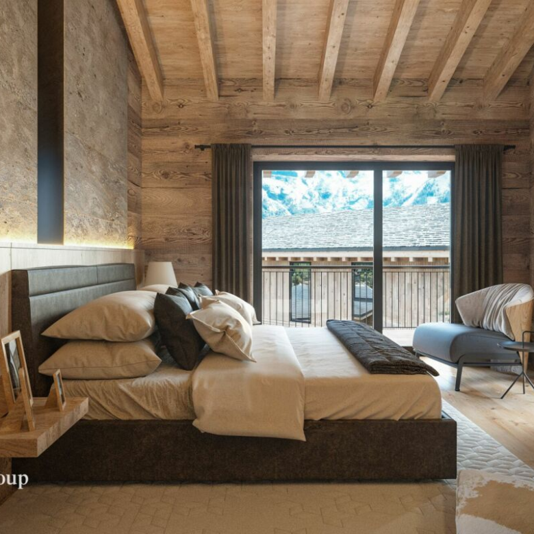 Résidence Le Roc : luxueux appartement en attique offrant un confort 5 étoiles et une vue panoramique sur les montagnes