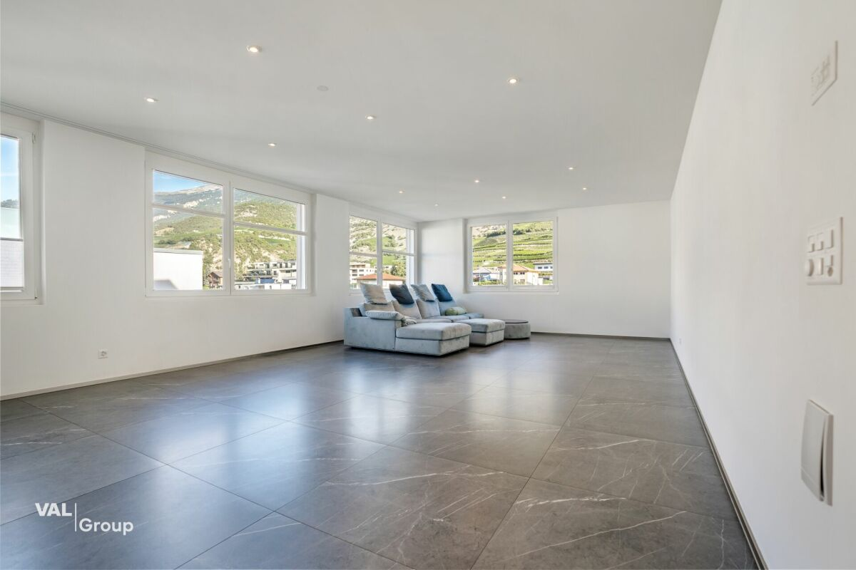 Modern duplex apartment in attic with panoramic mountain view