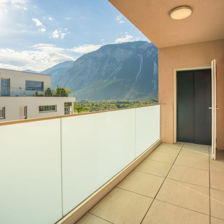 Modern duplex apartment in attic with panoramic mountain view