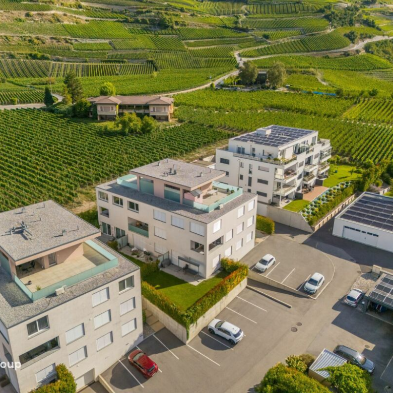 Modern duplex apartment in attic with panoramic mountain view