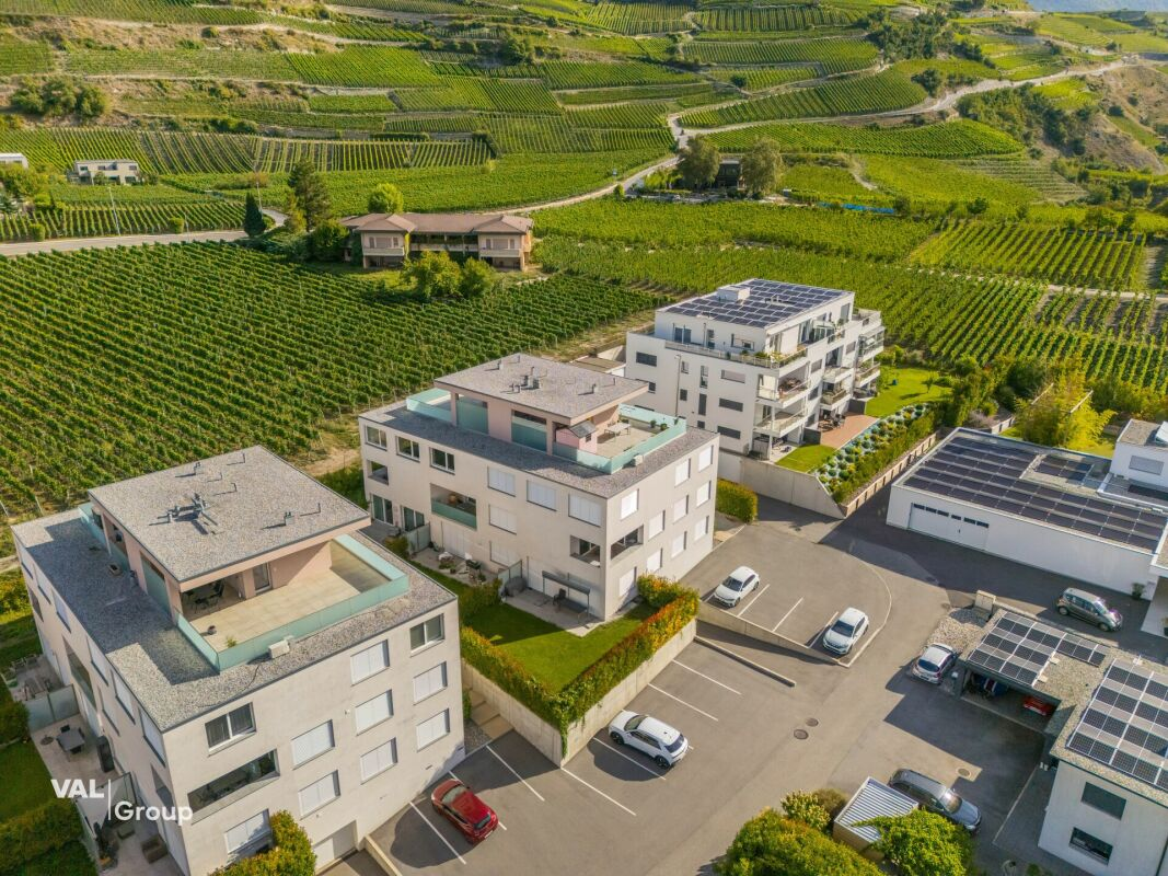 Modern duplex apartment in attic with panoramic mountain view