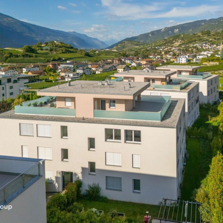 Modern duplex apartment in attic with panoramic mountain view