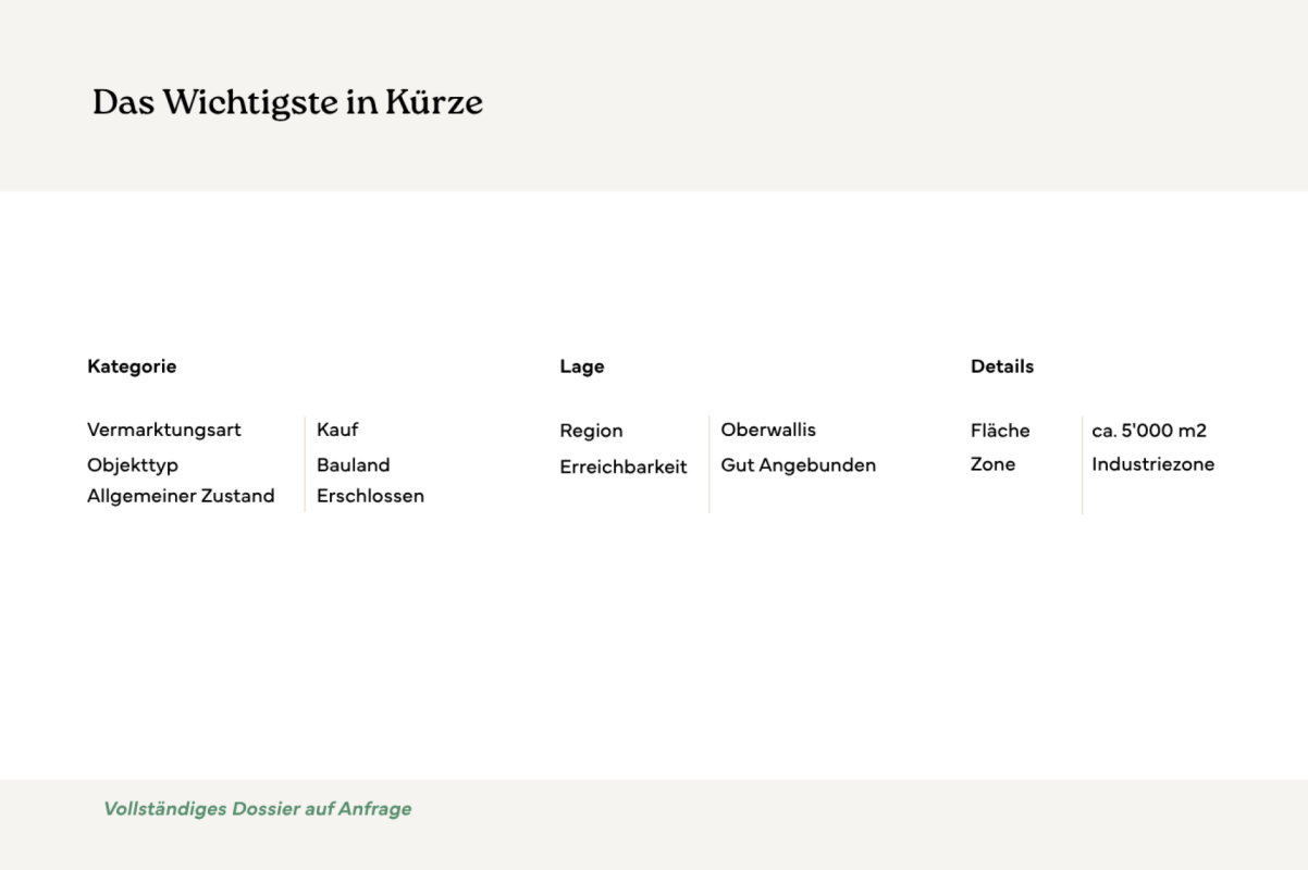 Attraktives Grundstück für Industriebauland in Gamsen