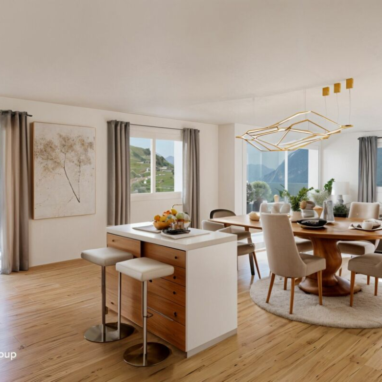 Superbe appartement lumineux et spacieux de 4,5 pièces au cœur du village