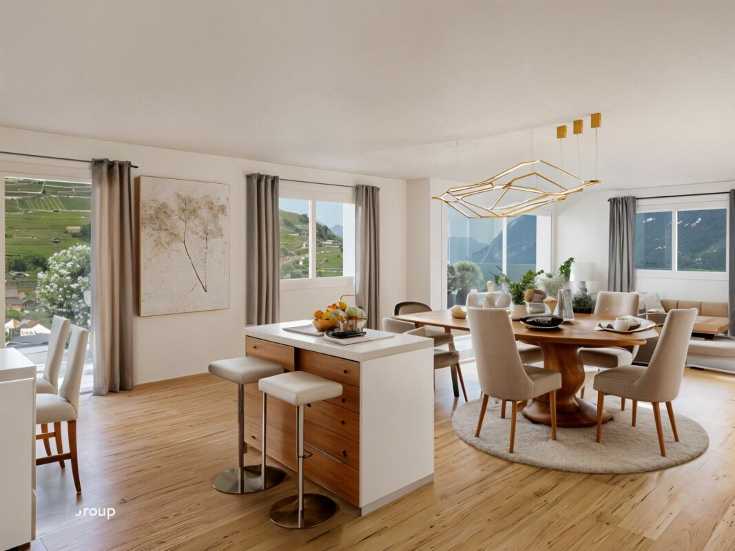 Superbe appartement lumineux et spacieux de 4,5 pièces au cœur du village