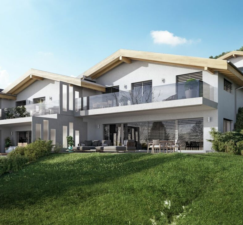 New 3.5-room apartment with large balcony in a villa comprising two units