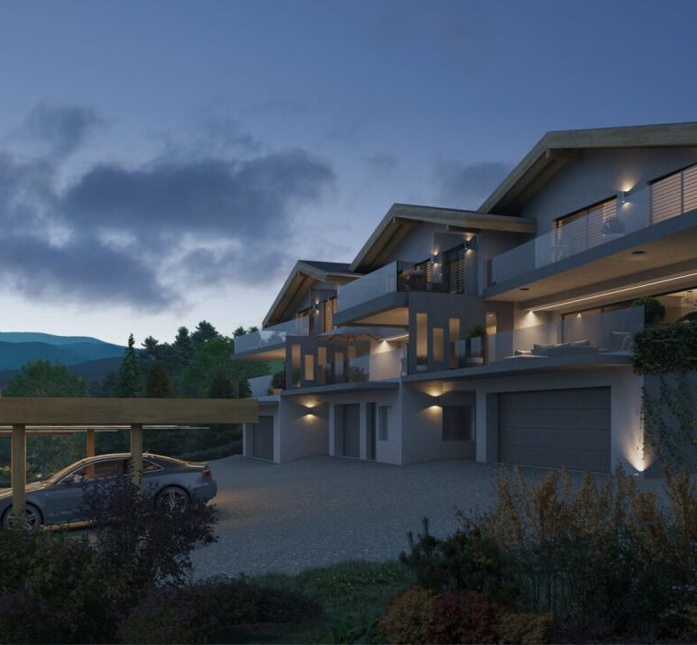 New 3.5-room apartment with large balcony in a villa comprising two units
