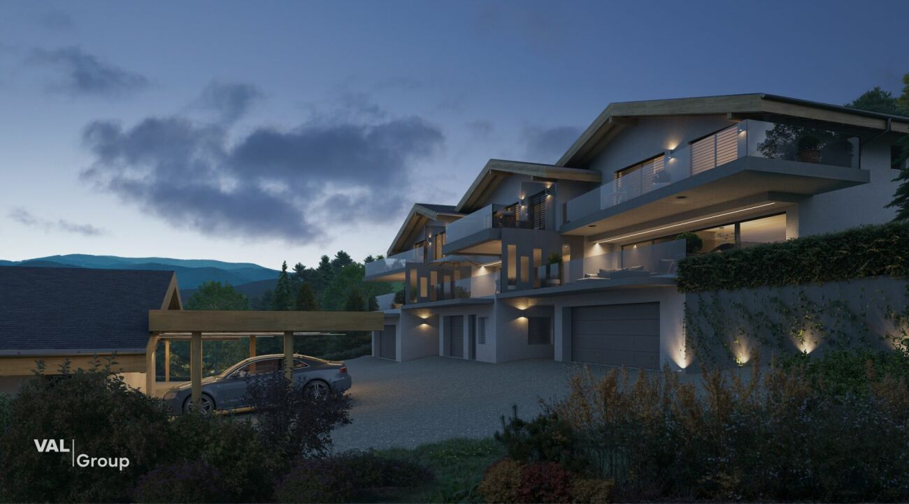 New 3.5-room apartment with large balcony in a villa comprising two units