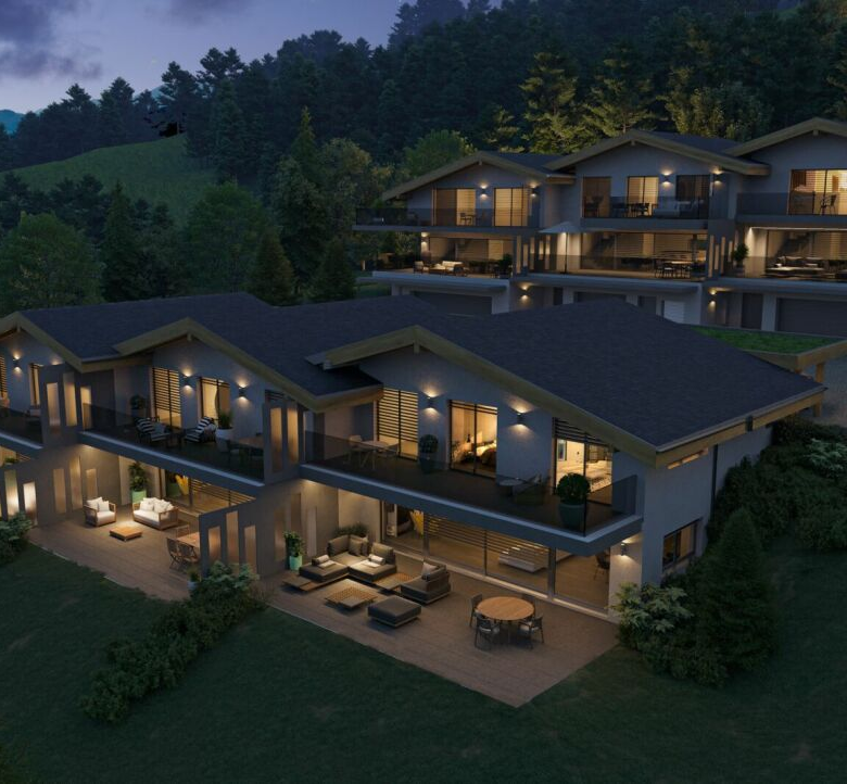 New 3.5-room apartment with large balcony in a villa comprising two units