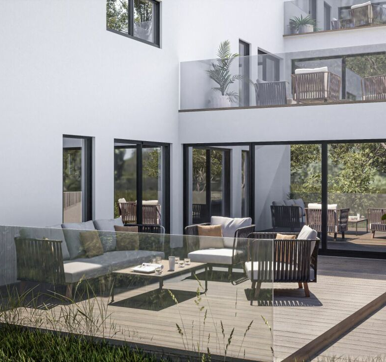 Building land for 3 single-family houses with approved construction project